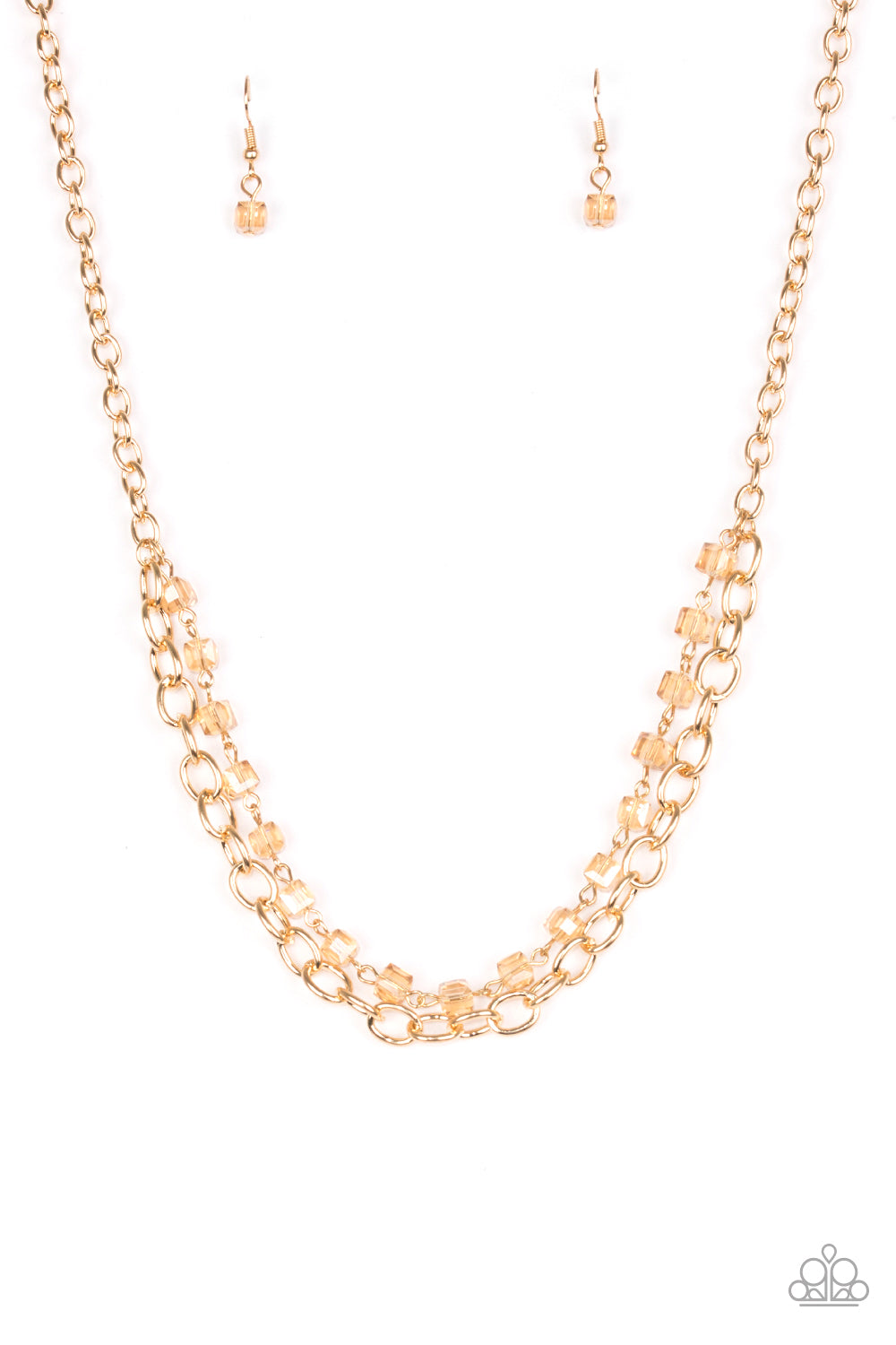 Block Party Princess - Gold necklace plus matching bracelet 1556