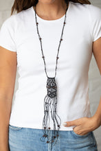 Load image into Gallery viewer, Macrame Majesty - Black necklace 556