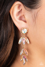 Load image into Gallery viewer, Space Age Sparkle - Gold post earring D003