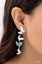 Load image into Gallery viewer, Flying Flashy - Blue clip-on earring B054
