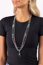 Load image into Gallery viewer, Seize the Stacks - Blue lanyard necklace A067