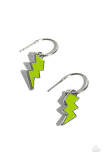 Load image into Gallery viewer, Lightning Limit - Green hoop earring A035