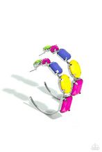 Load image into Gallery viewer, Geometric Gamer - Pink hoop earring D007/D006