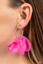 Load image into Gallery viewer, Chiffon Class - Pink hoop earring D042