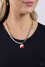 Load image into Gallery viewer, Youthful Yin and Yang - Red necklace A091