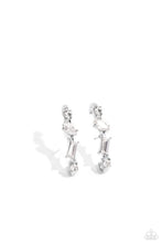 Load image into Gallery viewer, Sliding Shimmer - White post earring D015