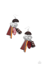 Load image into Gallery viewer, Textured Talisman - Red earring D025(2)