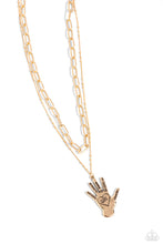 Load image into Gallery viewer, Giving a Hand - Gold necklace E009