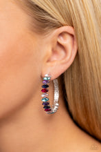 Load image into Gallery viewer, Rainbow Range - Multi Silver hoop earring A023