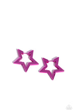 Load image into Gallery viewer, In A Galaxy STAR, STAR Away - Pink hoop earring A100
