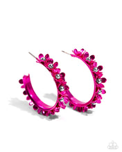 Load image into Gallery viewer, Fashionable Flower Crown - Pink hoop earring B091