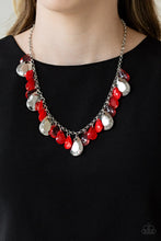 Load image into Gallery viewer, Hurricane Season - Red silver necklace 601