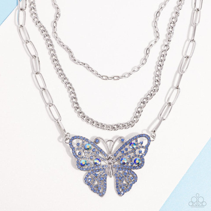 Winged Wonder - Blue necklace E009