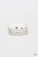 Load image into Gallery viewer, Rollin’ in Rhinestones - white snap bracelet A020
