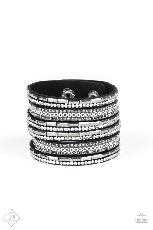 A Wait-and-SEQUIN Attitude- silver urban bracelet C028