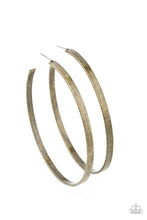 Load image into Gallery viewer, LEAN INTO THE CURVES - BRASS HOOP EARRING E072
