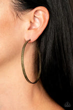 Load image into Gallery viewer, LEAN INTO THE CURVES - BRASS HOOP EARRING E072
