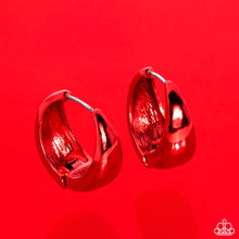 Load image into Gallery viewer, Colorful Curiosity - Red hinge hoop earring B088

