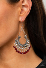 Load image into Gallery viewer, GLOW Down In Flames - red earring F111
