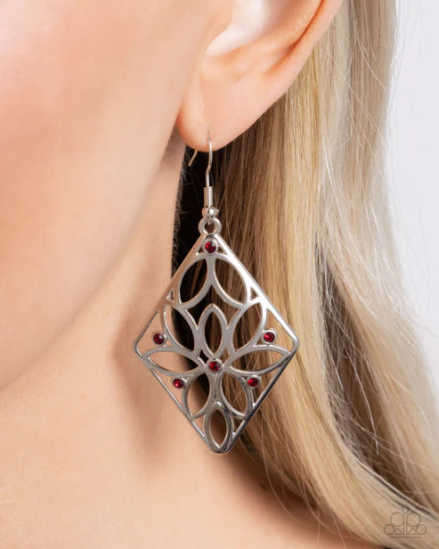 Pumped Up Posies Red earring D021