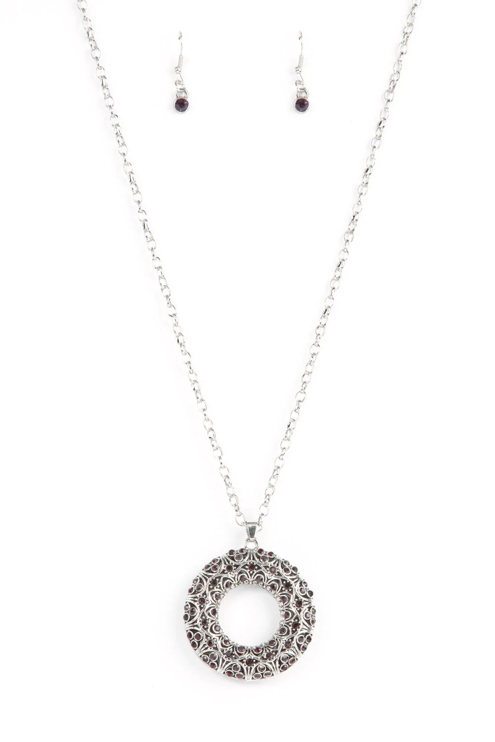 Wintry Wreath - purple necklace D027