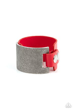Load image into Gallery viewer, Studded Synchronism - Red snap bracelet E077
