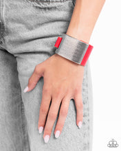Load image into Gallery viewer, Studded Synchronism - Red snap bracelet E077
