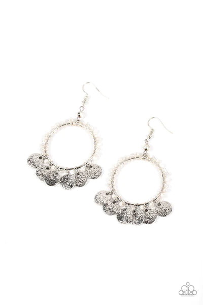 Bohemian Beach Blast - White earring C027