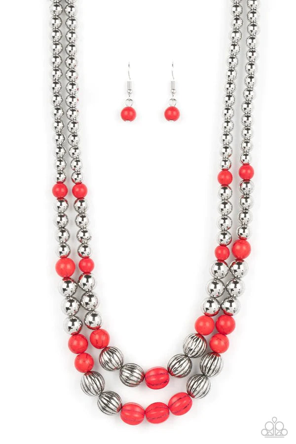 Country Road Trip - Red Necklace A083