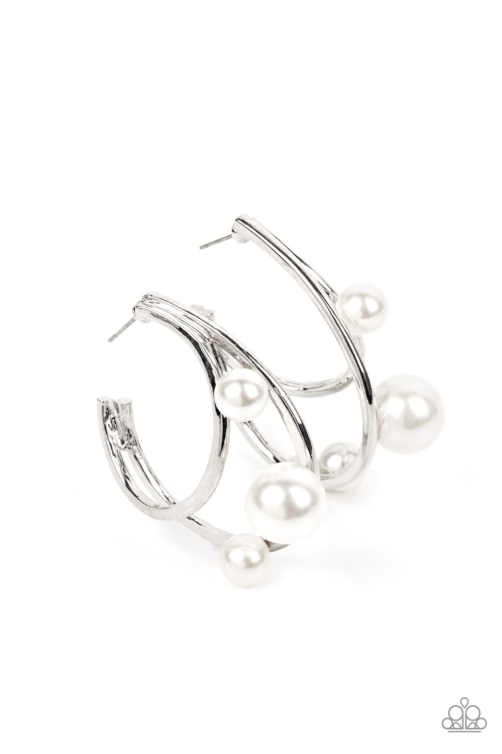 Metro Pier - White hoop earring E014
