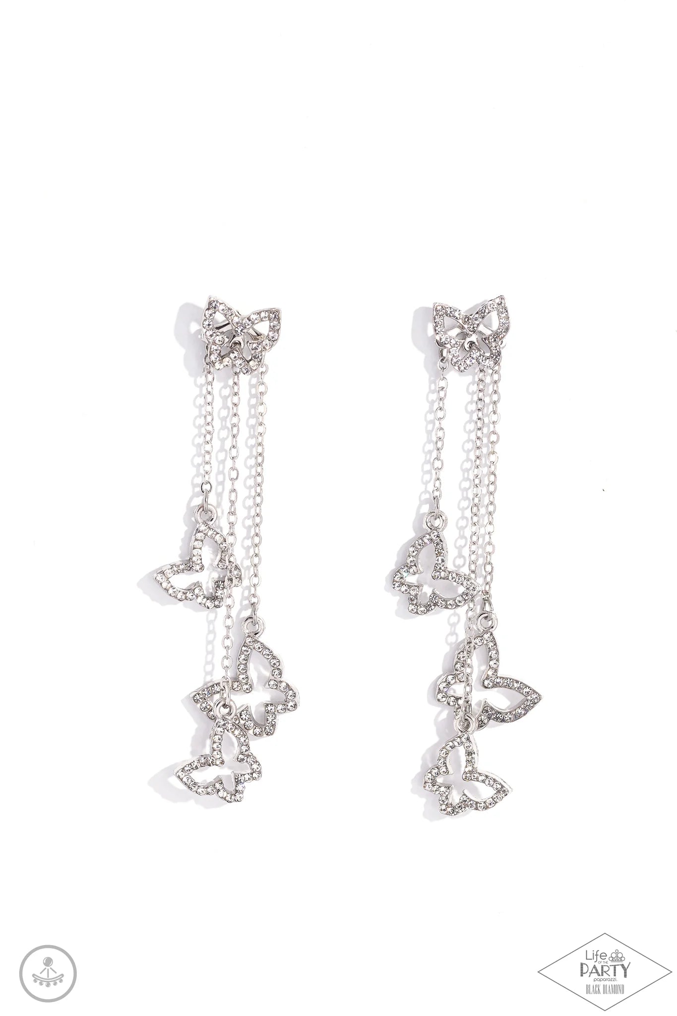 Boisterous Butterfly - white post earring Black DIAMOND EXCLUSIVE B101