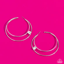 Load image into Gallery viewer, Theater HOOP - White hoop earring May 2023 LOP C032
