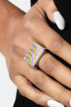 Load image into Gallery viewer, Checkerboard Craze - Green Ring C027
