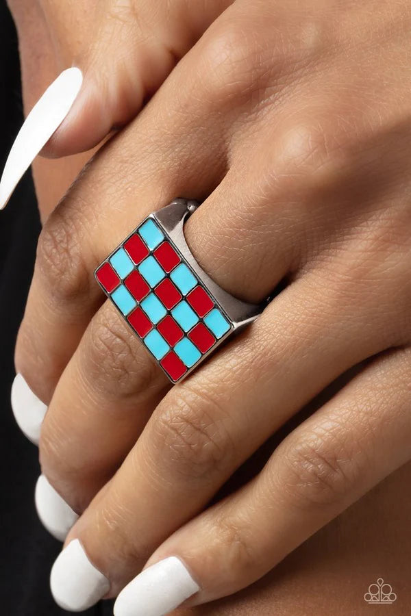 Checkerboard Craze - Red ring A046