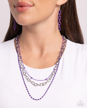 Load image into Gallery viewer, Mardi Gras Mayhem - Purple necklace D067
