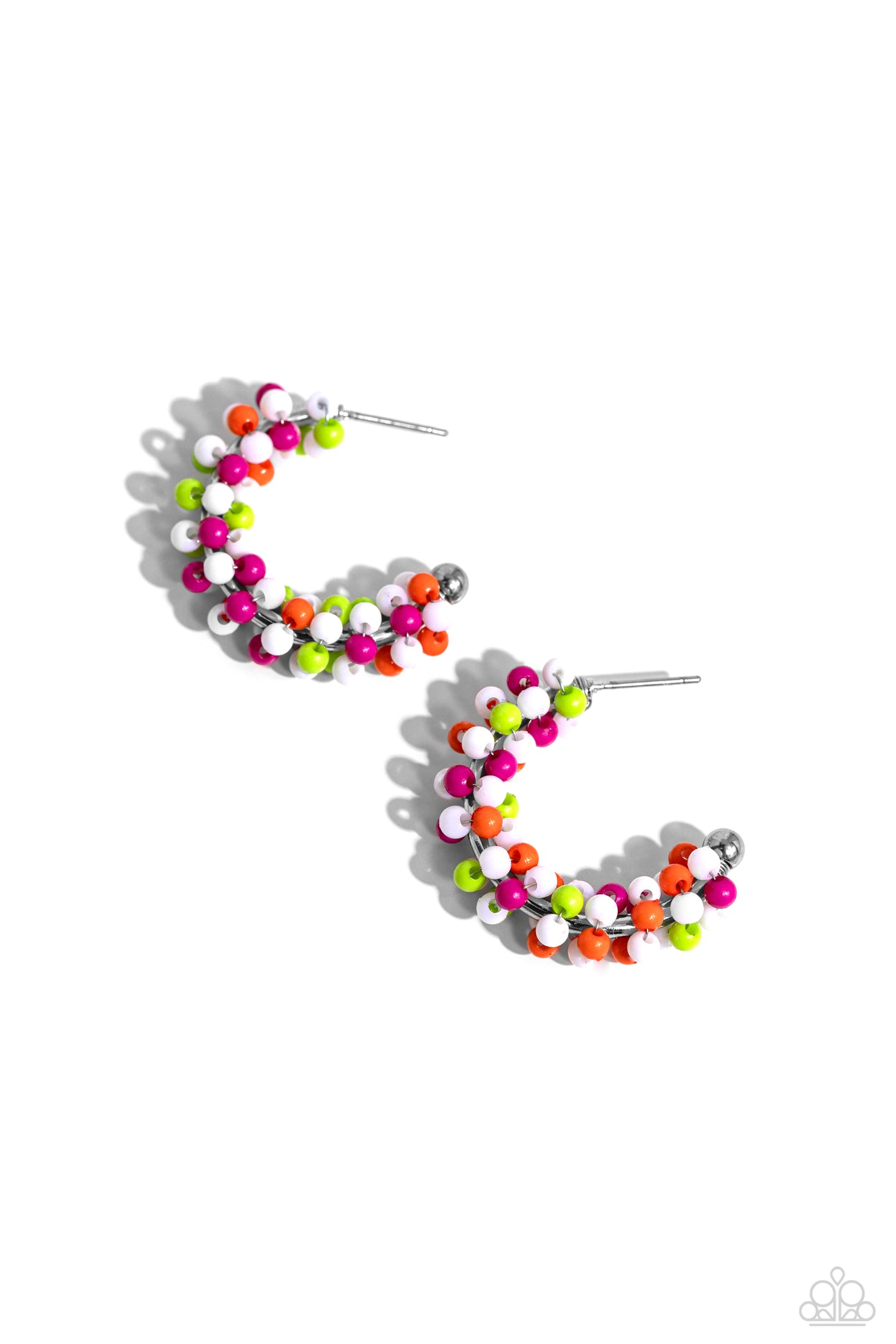 Balloon Backdrop - White hoop earring D036