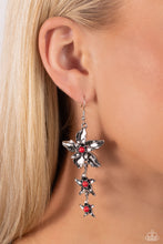 Load image into Gallery viewer, Tapered Tiers - Red earring E007
