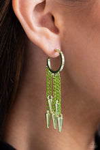 Load image into Gallery viewer, Piquant Punk - Green hoop earring LR3
