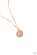 Load image into Gallery viewer, Initial Elegance - Rose Gold - E necklace A037
