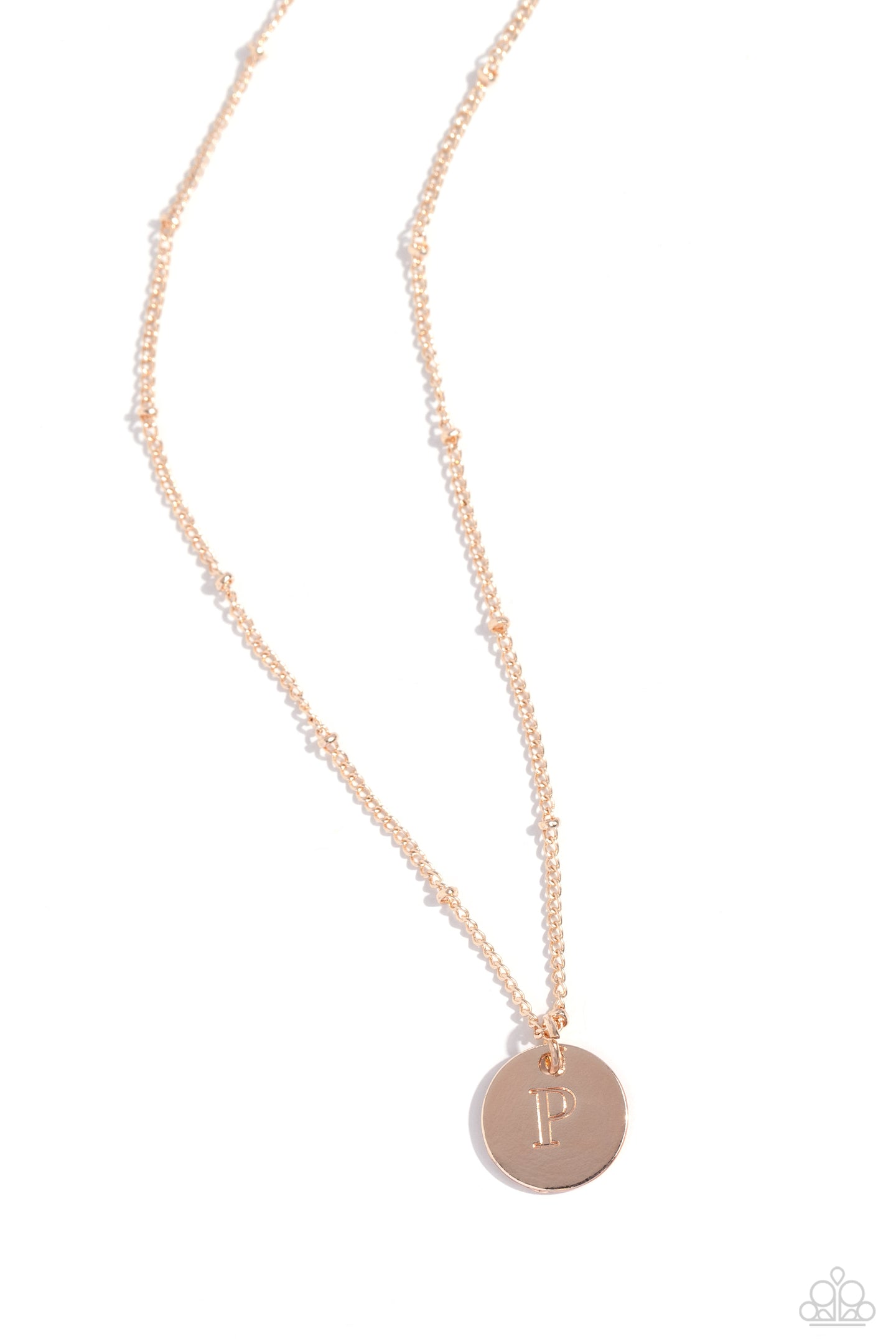 Initial Elegance - Rose Gold - P necklace C024