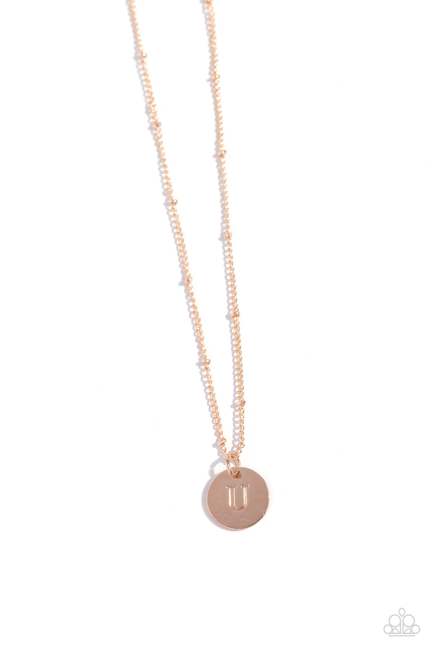 Initial Elegance - Rose Gold - U necklace C024