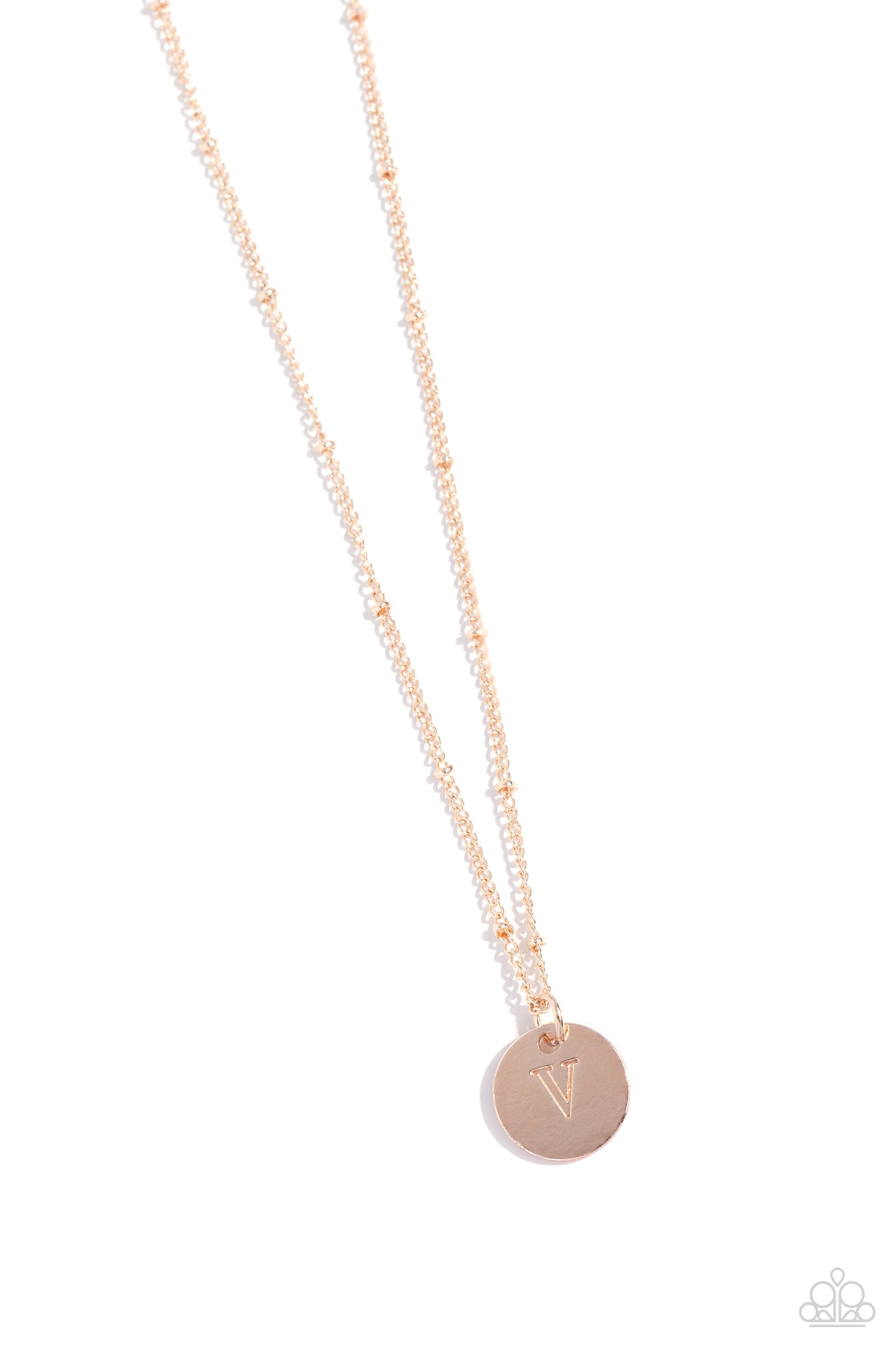 Initial Elegance - Rose Gold - V necklace C024