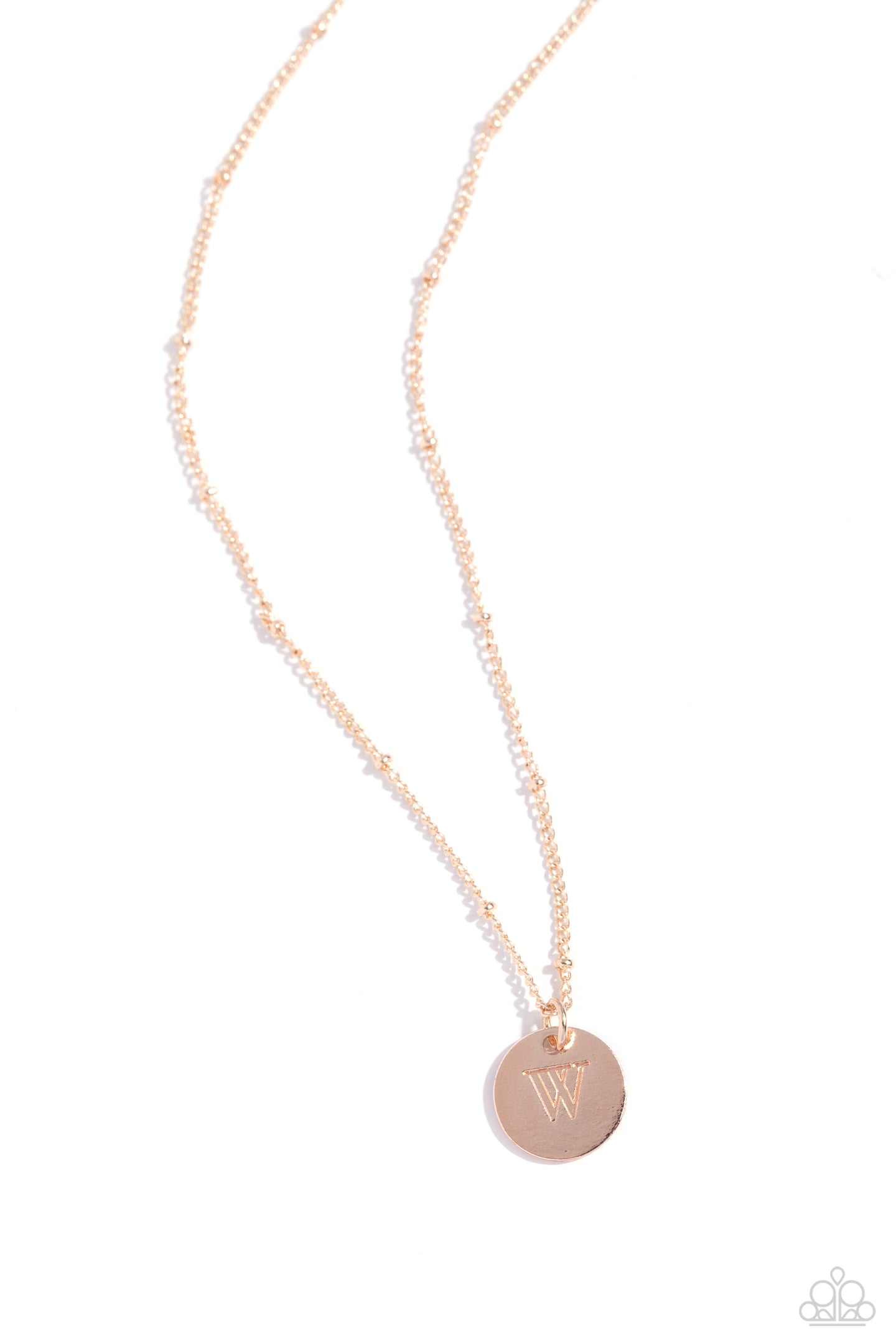 Initial Elegance - Rose Gold - W necklace C024