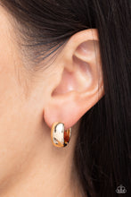 Load image into Gallery viewer, Hinged Halftime - Gold hoop earring D048
