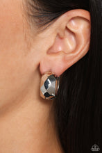 Load image into Gallery viewer, Patterned Past - Silver mini hoop earring B108
