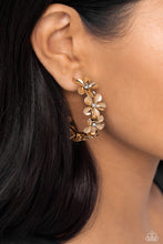 Load image into Gallery viewer, Floral Flamenco - Gold hoop earring A029
