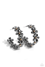 Load image into Gallery viewer, Floral Flamenco - Black hoop earring A095
