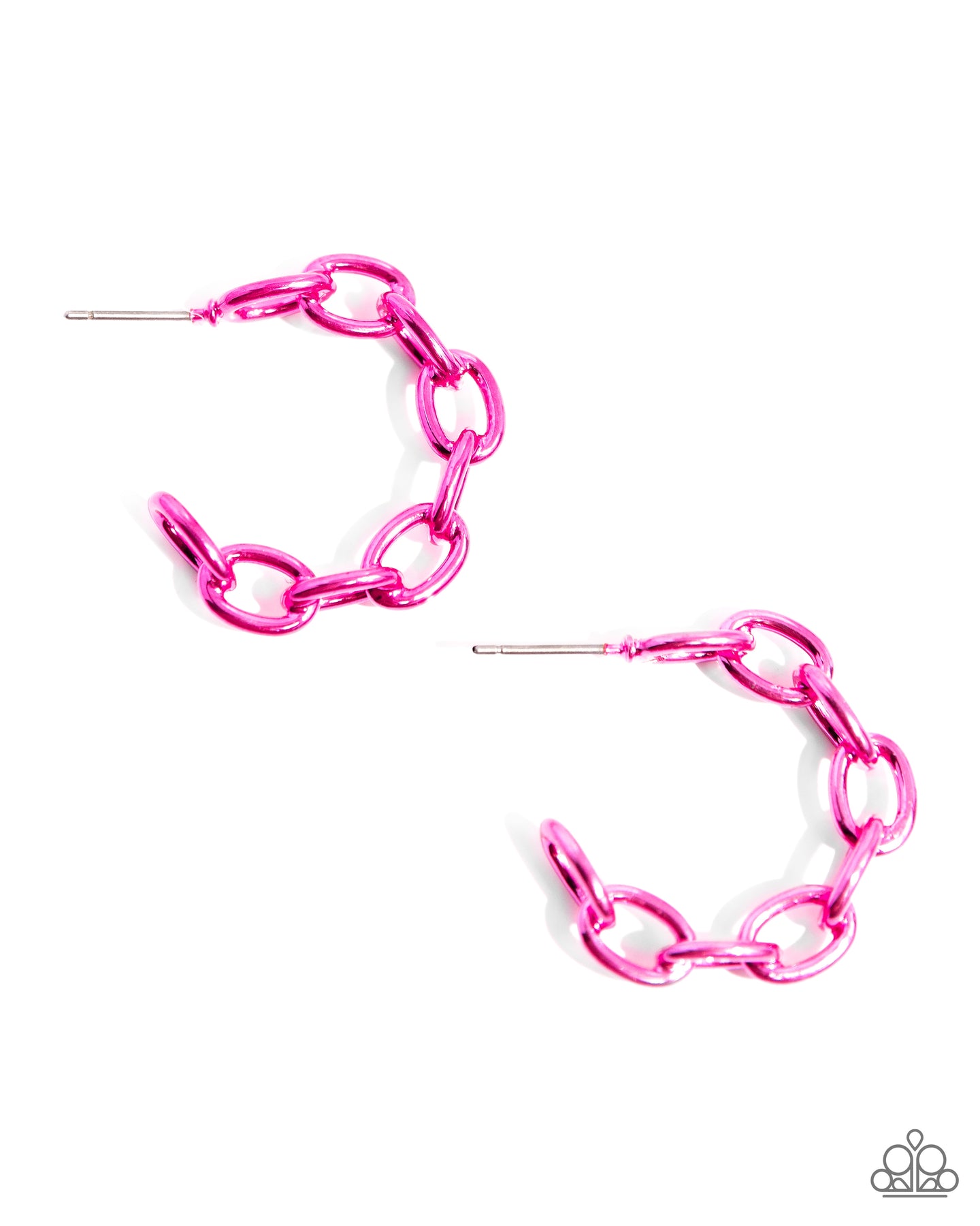 Colorful Cameo - Pink hoop earring B025