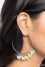Load image into Gallery viewer, Bemusing Butterflies - Blue hoop earring 1000
