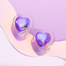 Load image into Gallery viewer, Heart-Pounding Haute - Purple post earring D022
